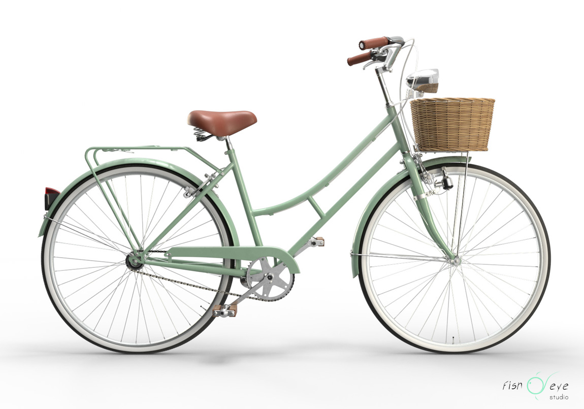 3d model of a rigged vintage lady bike 02