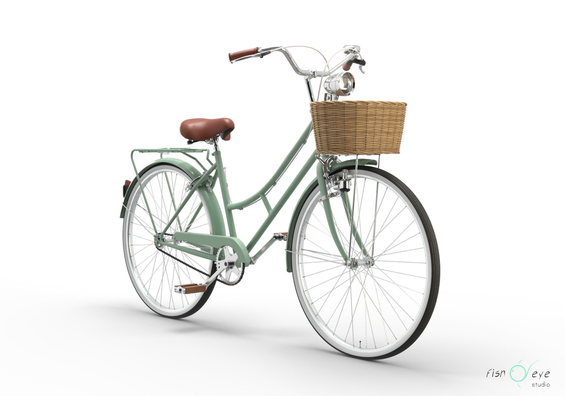 3d model of a rigged vintage lady bike 04