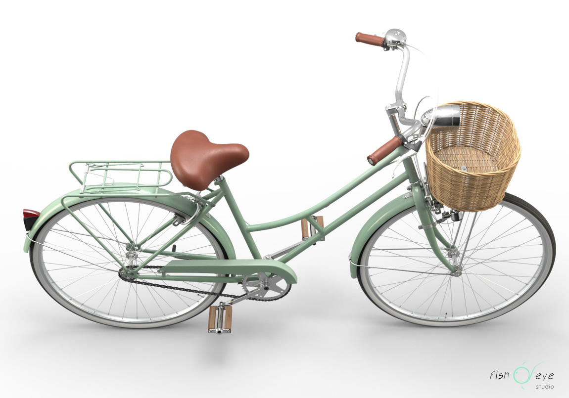 3d model of a rigged vintage lady bike 05