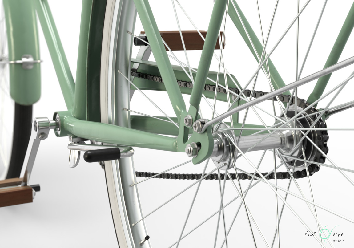 3d model of a rigged vintage lady bike 07