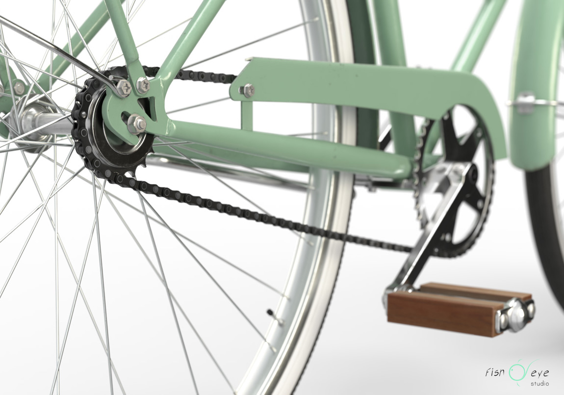 3d model of a rigged vintage lady bike 14