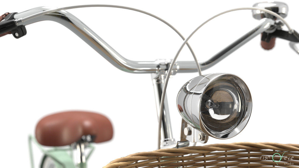 3d model of a rigged vintage lady bike 18